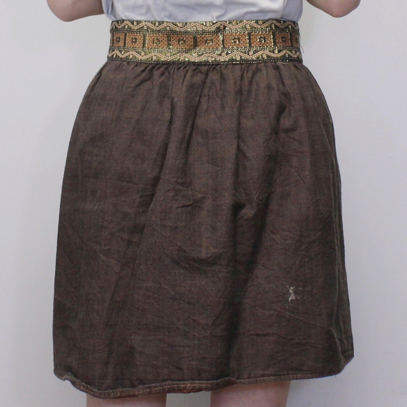 Vintage 60s High Waisted Woven Guatemalan Style Wrap Mini Skirt by Mayan Modern