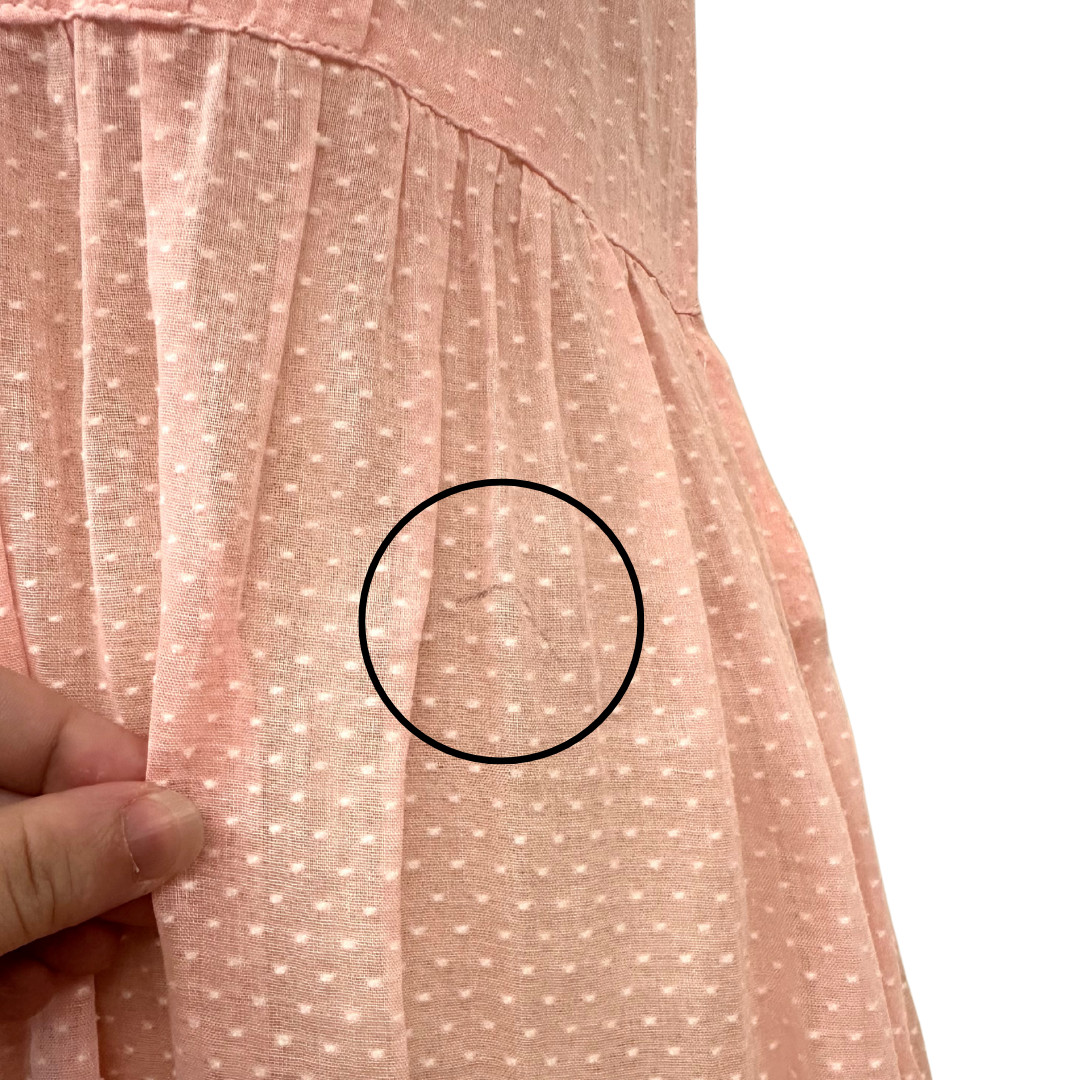 Vintage 1930s Pink Dotted Swiss Semi Sheer Fit n Flare Day Dress