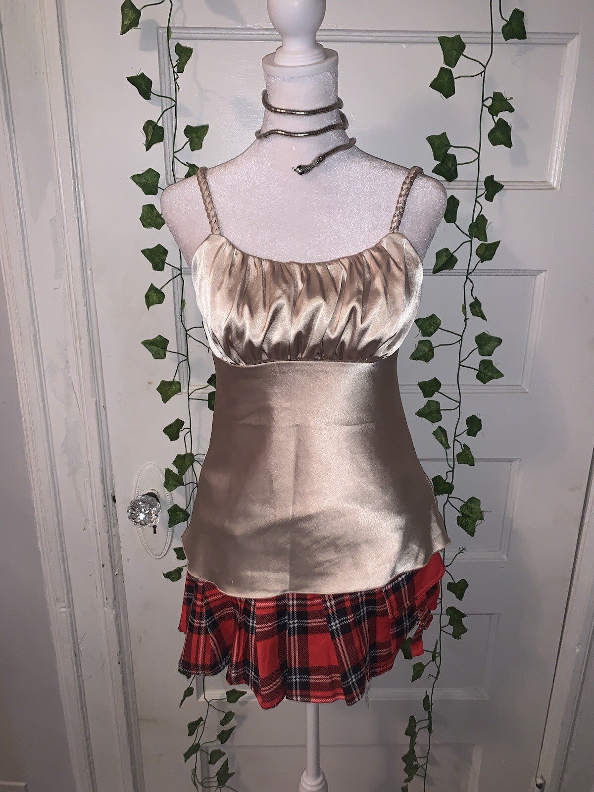 vintage y2k BCX gold satin milkmaid cami size small