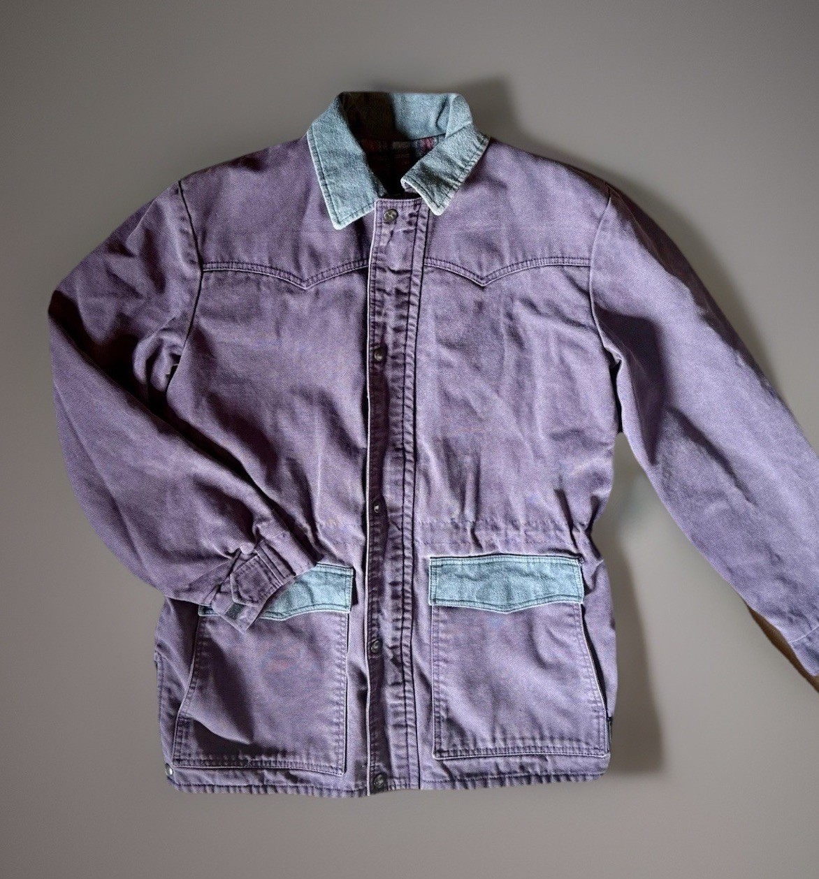 Vtg 90s Blanket Lined Canvas Barn Chore Coat Jacket Preppy Womens Sz M-L