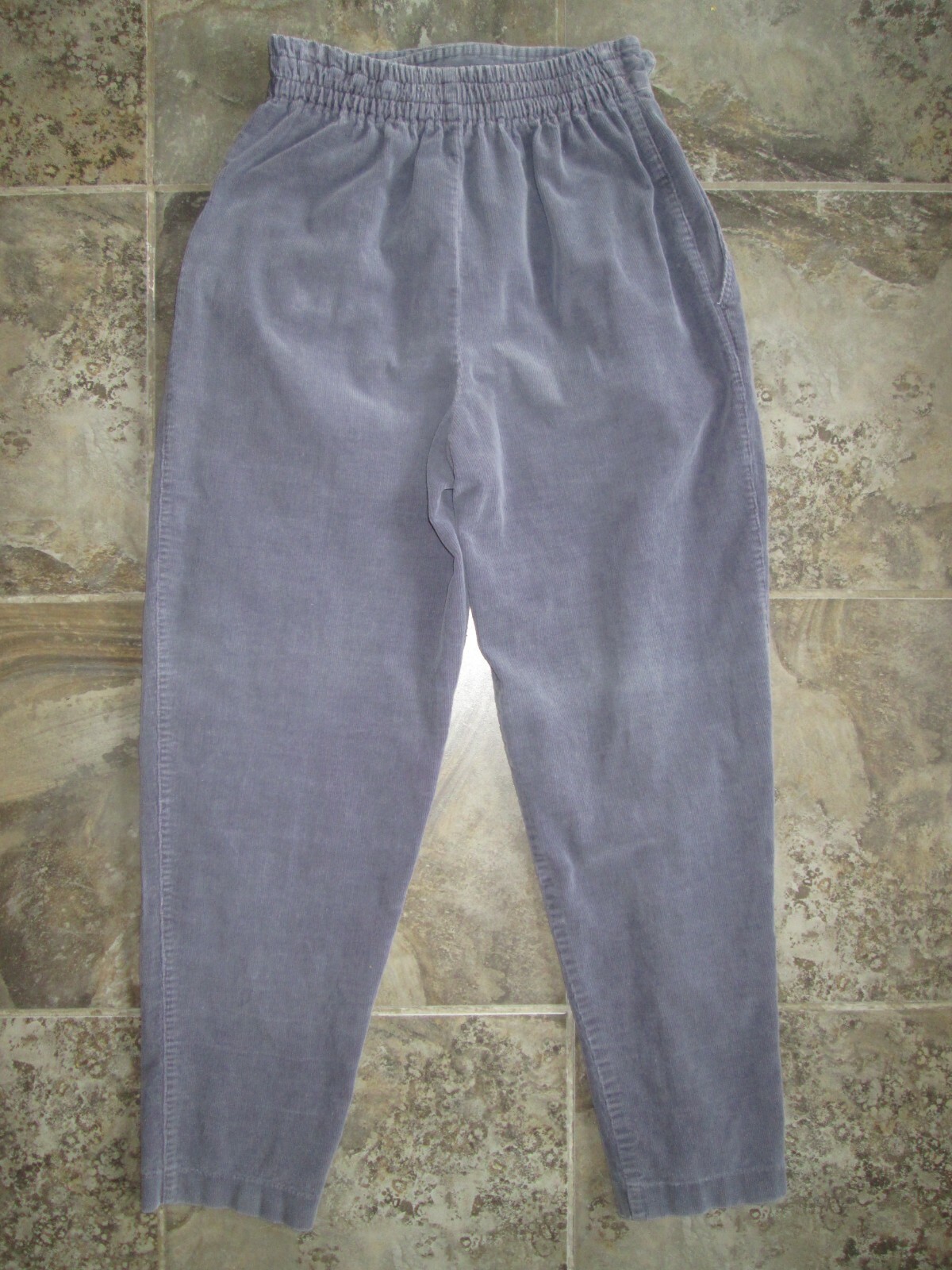 VTG Happy Legs Mom Pants 26×26 5 Ankle Pleated Corduroy Purple High Parachute