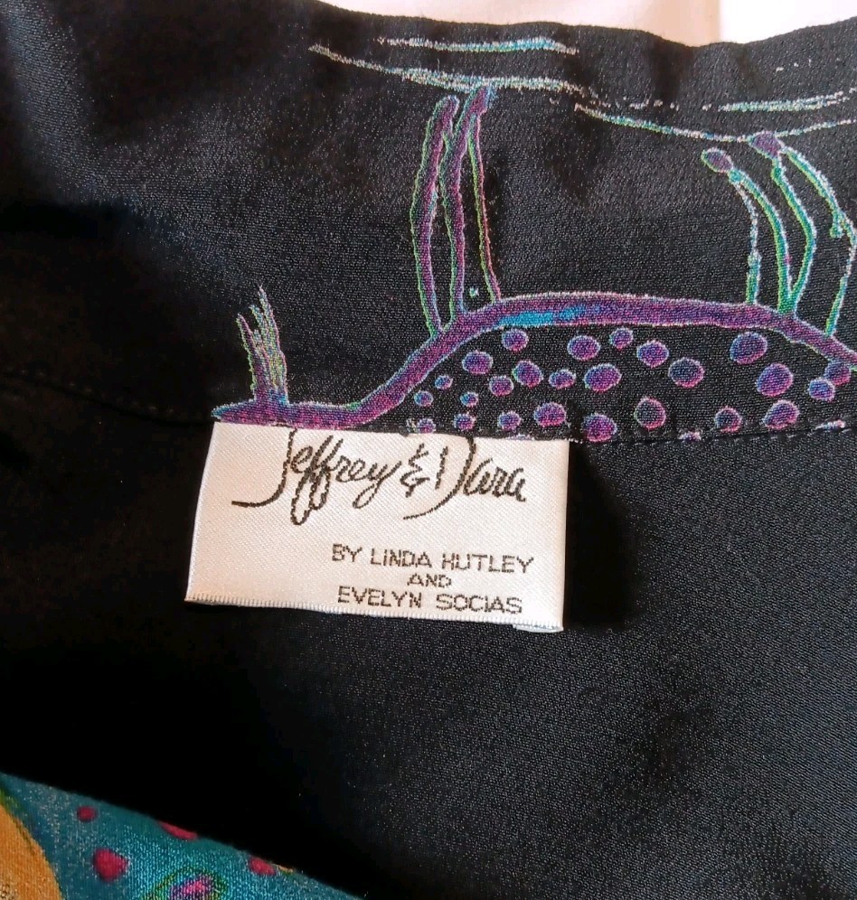 Vtg Jeffrey & Dara Button-Up Shirt Dress, Medium?, 90s Wearable Art, Cats, Fish