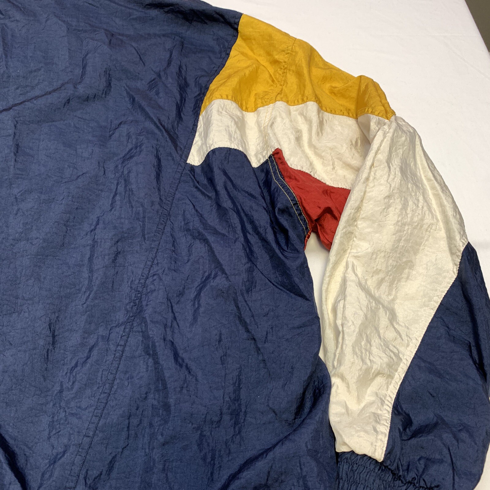 Vtg Lavon Jacket XL Nylon Windbreaker Red Blue White Yellow 80s 90s Fresh Prince