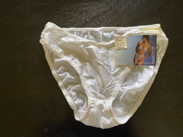 Vintage Lily of France by Dolores White Floral Stretch Panties L Style 3269 NWT