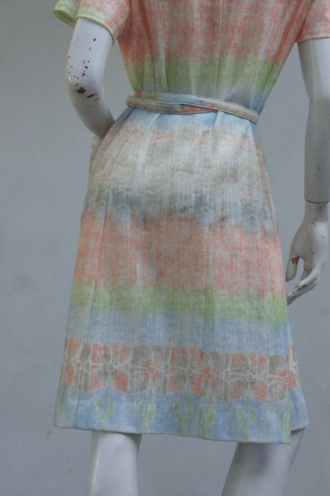 Vintage 50s Belted Sheer Dress By Berkshire