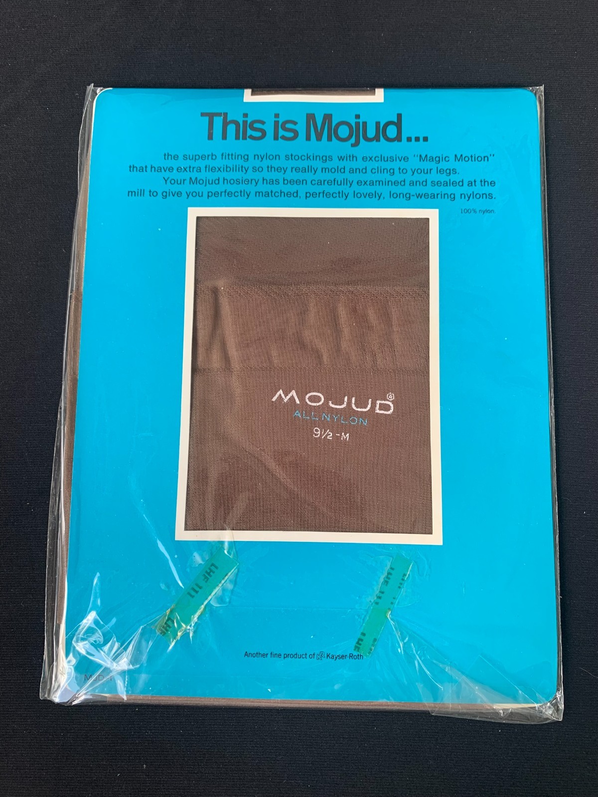 Vintage Mojud Nylon Stockings Seamless Mesh 9 1/2 M Brown Crisp