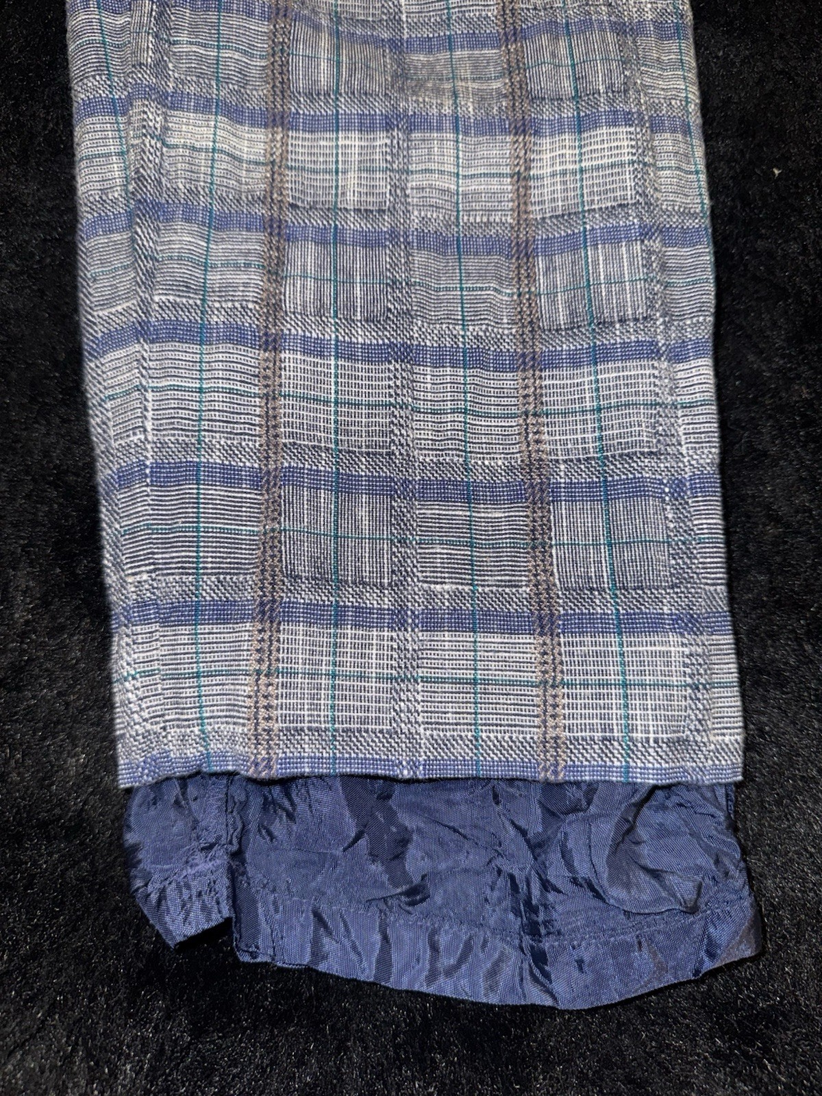 Vintage David Brooks Plaid High Waist Pants Sz 10 Side Button Pockets Ruffle Hem