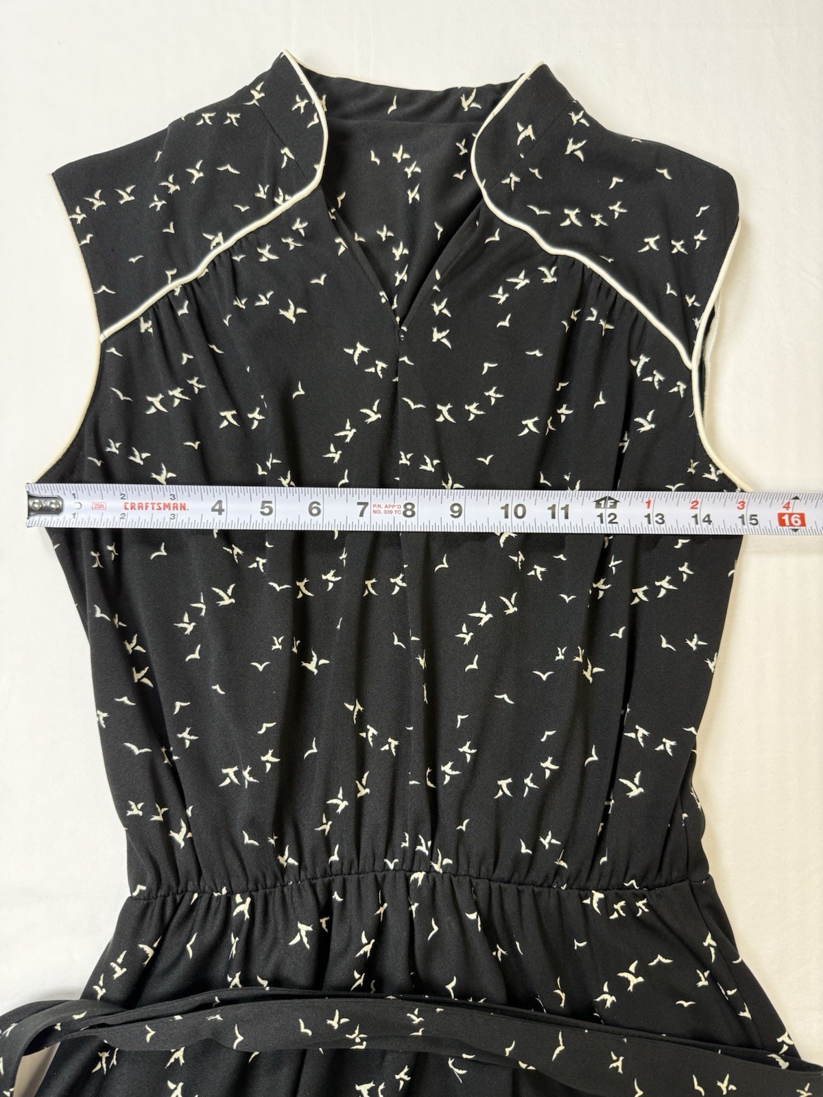 Vtg 70s Novelty Print Dress Seagulls XS (0/2) Montgomery Ward Timeless EUC Retro