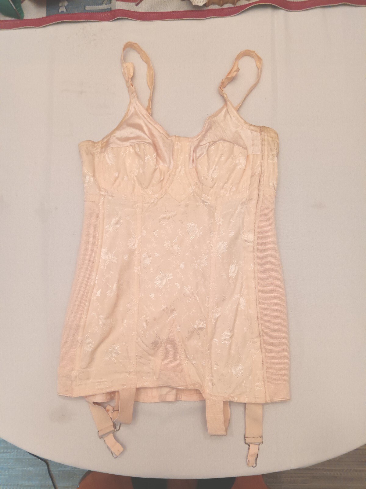 1940s 1950s Vintage Shape wear Girdle And Courset, Pink Floral Undergarments