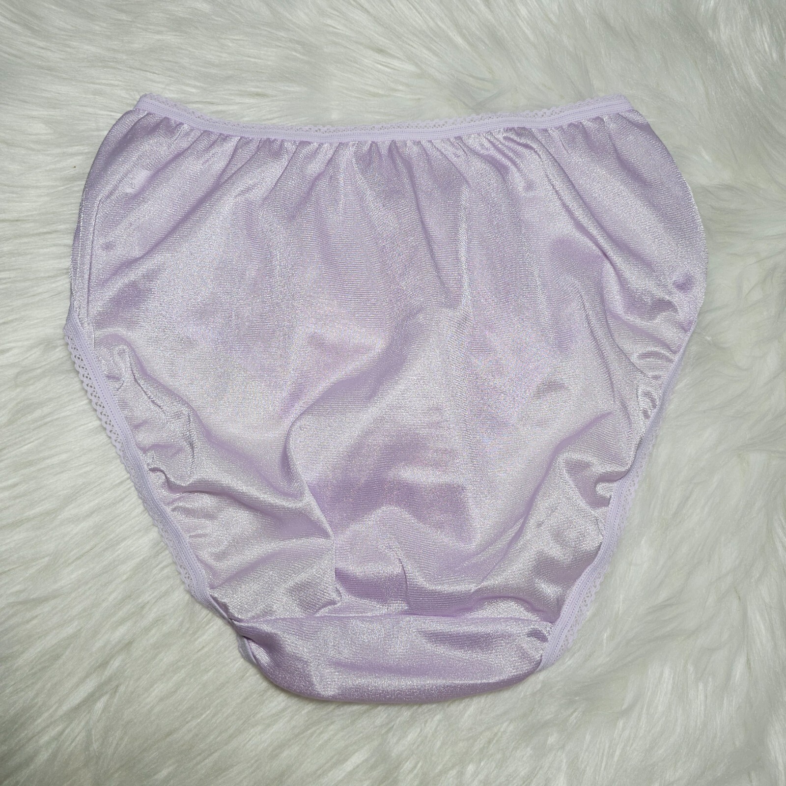 Vintage Silky Purple Panty 100% Nylon Sissy Sheer Brief Size 6-7 Hip 35-39″
