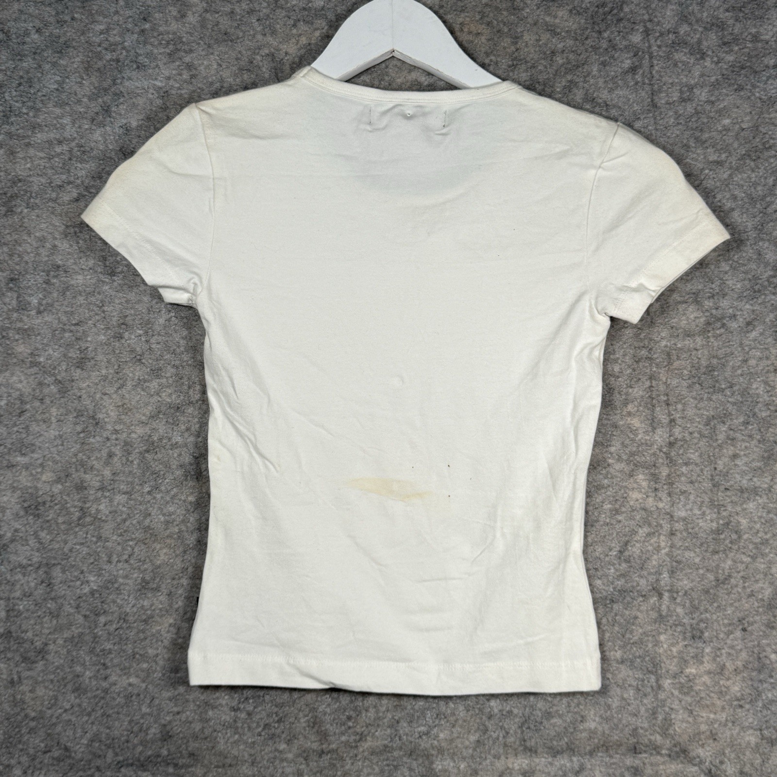 Vintage Womens Y2K NWT Sergio Valente White Short Sleeve Bedazzled Top Sz S
