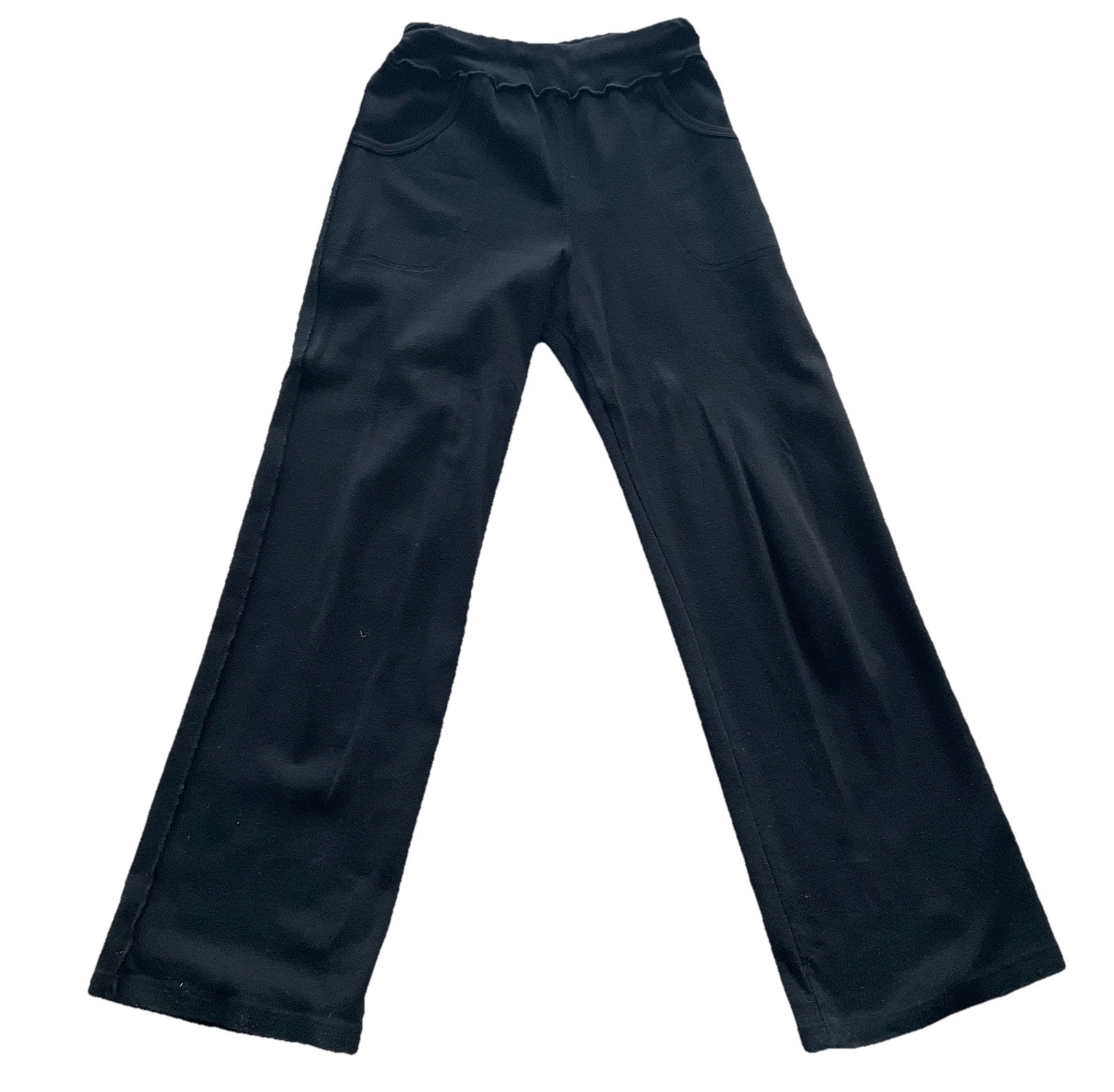 Vintage SONIA RYKIEL PARIS Black Knit Cotton “Sweat’ Pants Pockets SZ M
