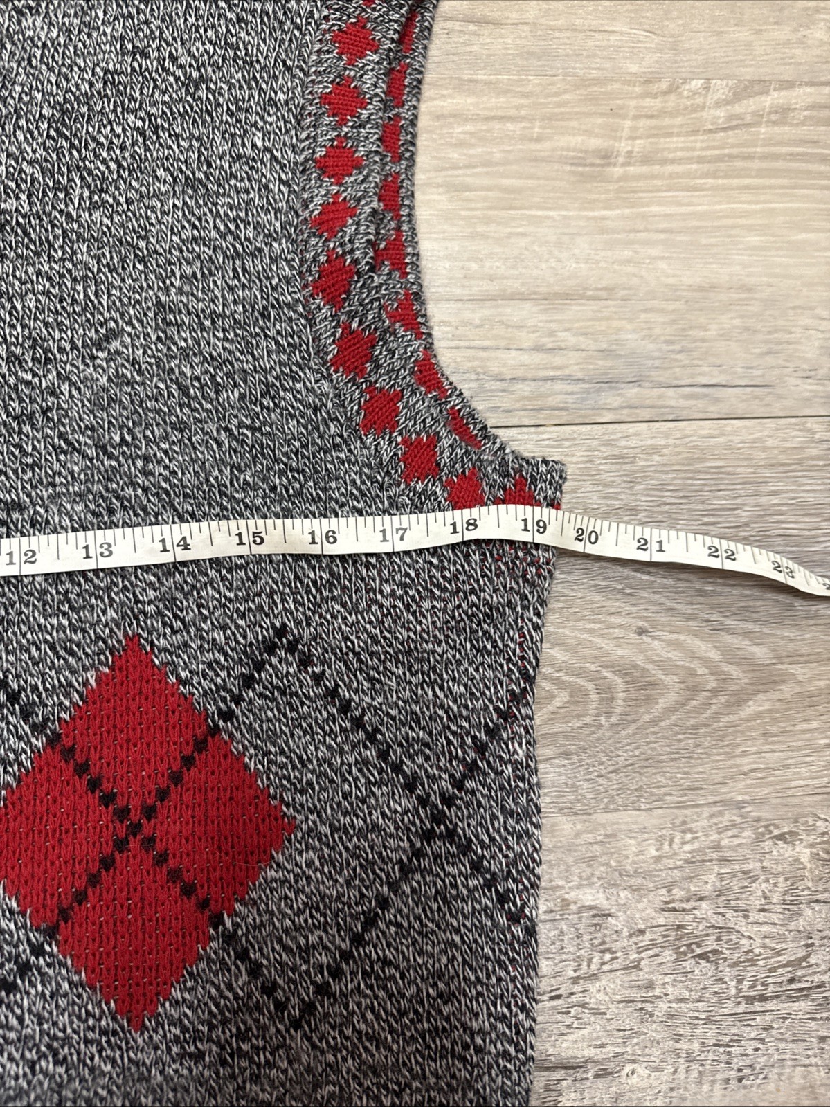 Vintage 90s Croquet Club Womens L Grey Argyle Knit Cropped Sweater Vest Preppy