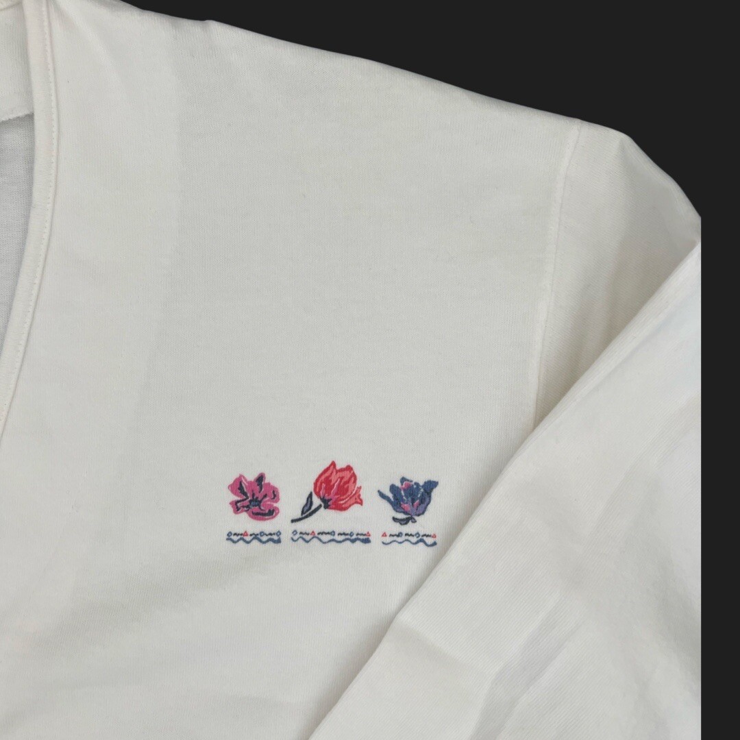 Vintage 90s Preview International White Cardigan Sweatshirt Embroidered M