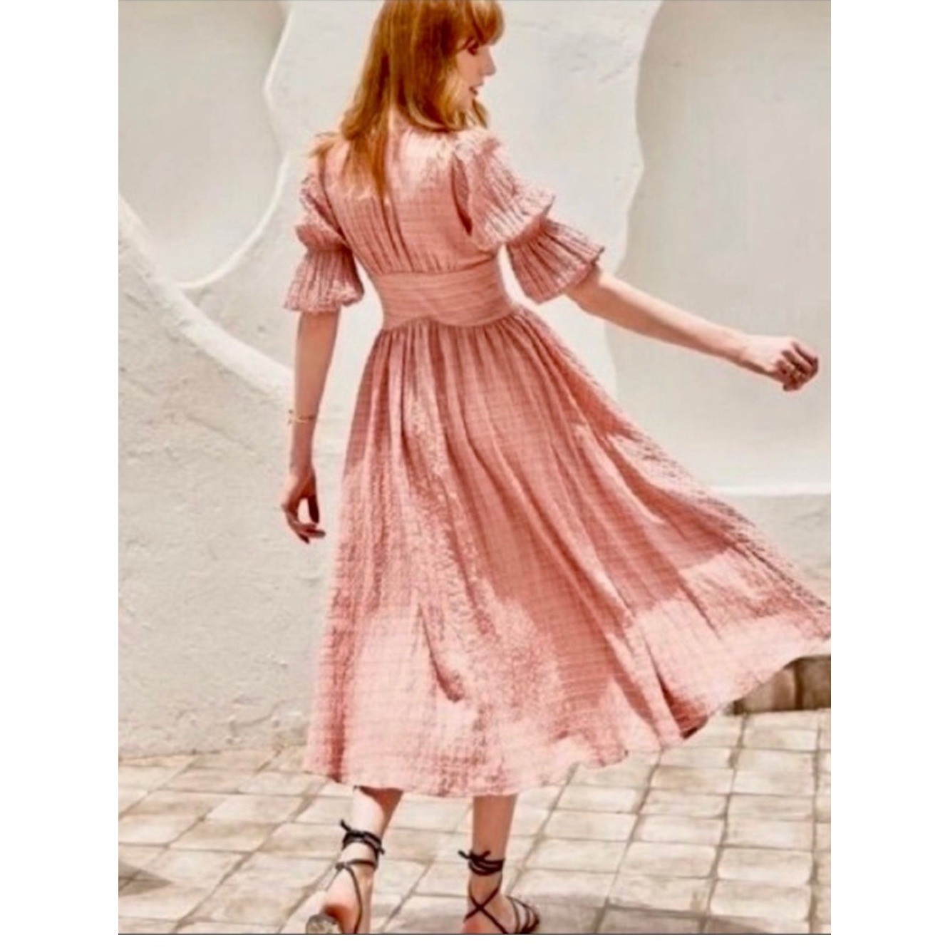 O.P.T Dusty Rose Pink Corset Cottage Renaissance Button Maxi Renfaire Dress- XS