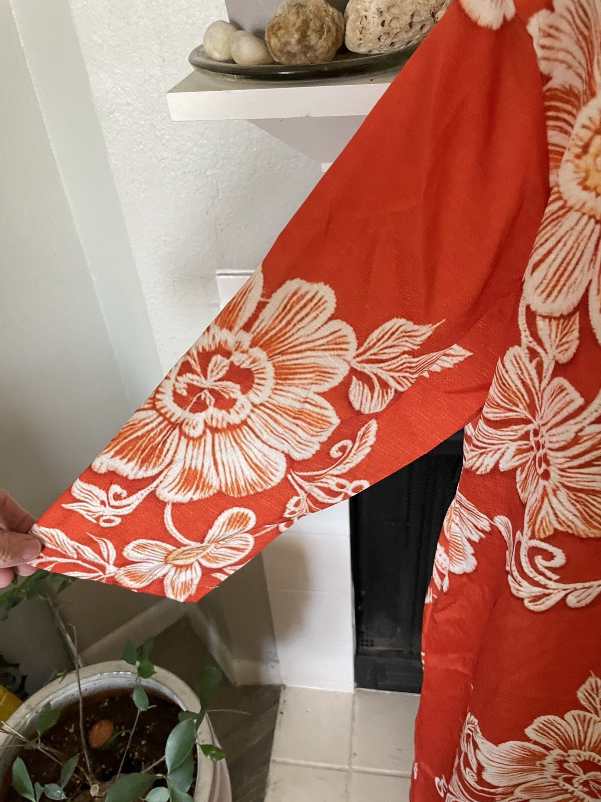 Vint Handmade 4x Orange Floral Hawaiian Luau Hostess Maxi DressTropical Mahalo
