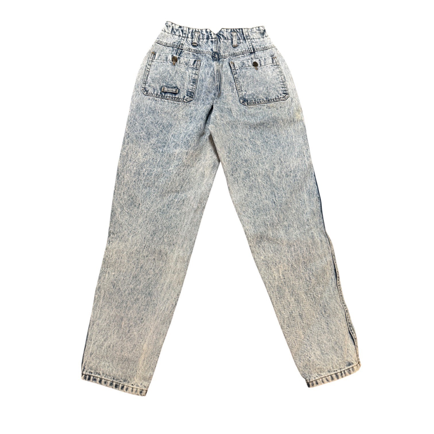 Vintage 80s 90s Lawman Acid Wash Pleated High Rise Mom Jeans Tapered Leg Sz 7