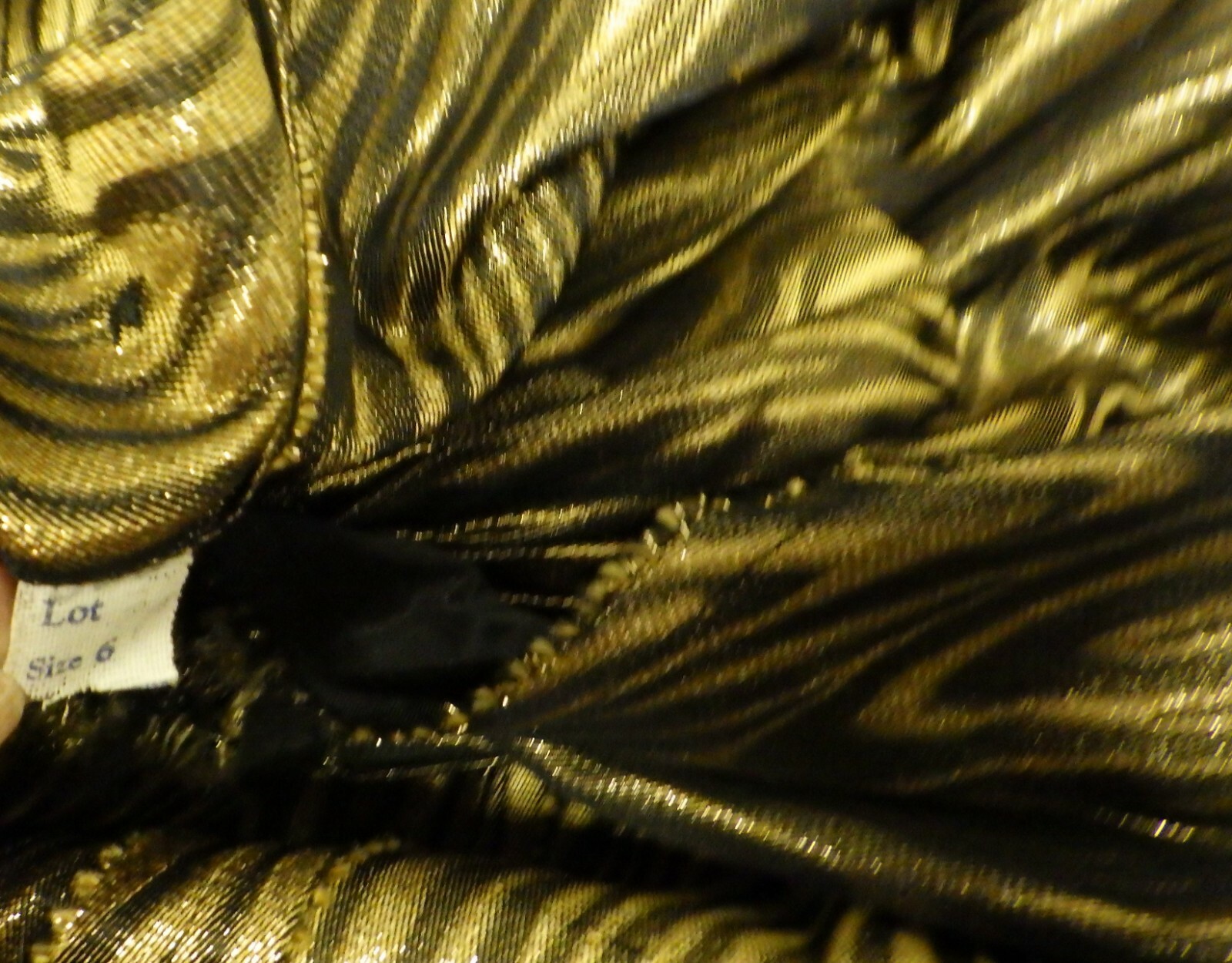 Vintage 1950s Charles Cooper Gold Lame Cocktail Dress Size 6 Metallic Party 50s