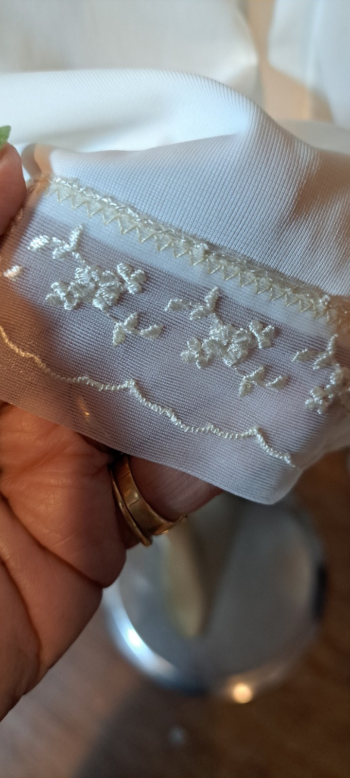 Vtg Full Slip Nice Lace Sheer Trim 38 Plus Sz Gaymode Shadow Panel Lingerie