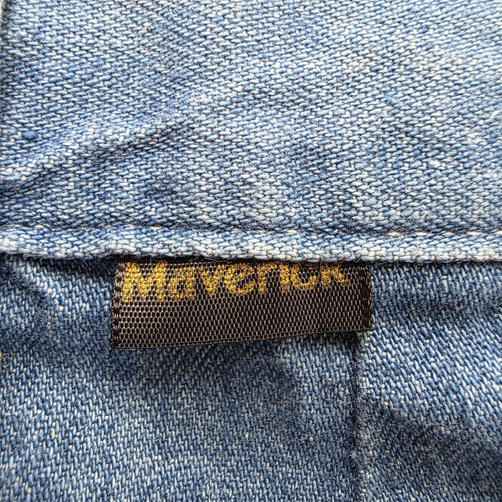 Vintage Maverick 70s Bell Bottom Jeans Blue Denim High Waist Flare USA 13/14