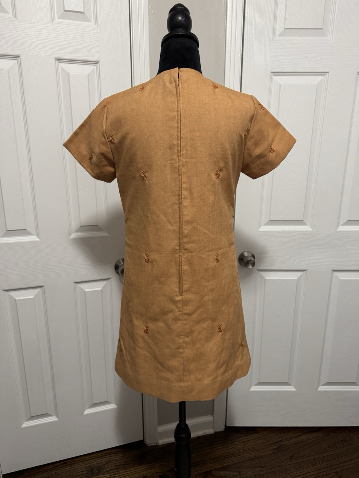 Vtg 1960s Dorings Cavite City Dress Ramie Teijin Tetoron Philippines Mod XS/S