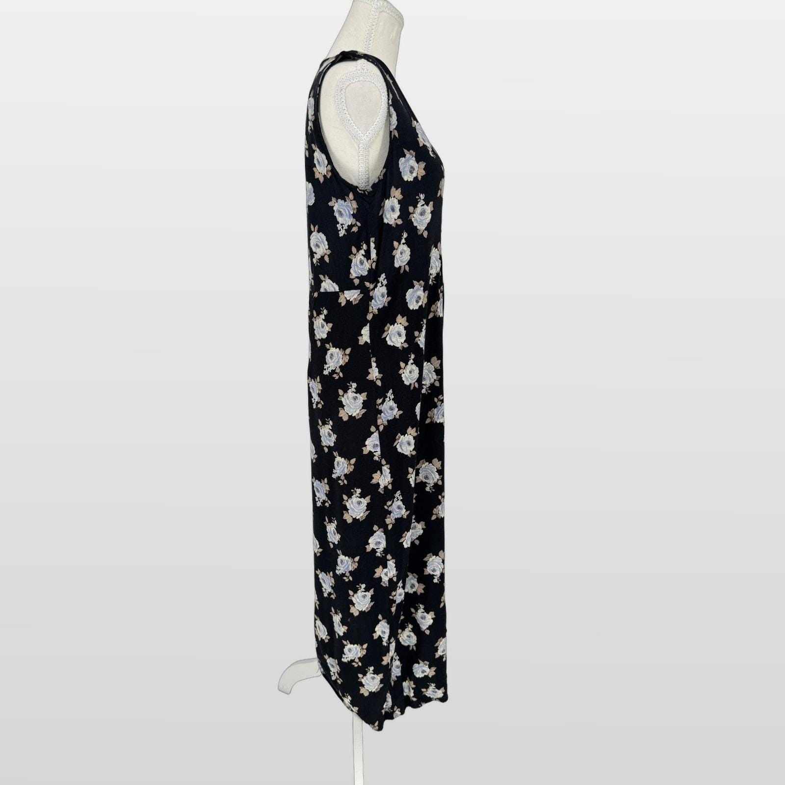Vintage Dressing Clio Maxi Dress M Floral Sleeveless 90s Minimalist Cottagecore