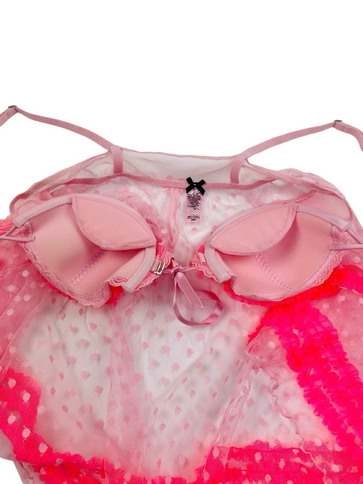 Victoria’s Secret Sexy Little Things Pink Y2K Babydoll Push Up Bra Nighty 36B