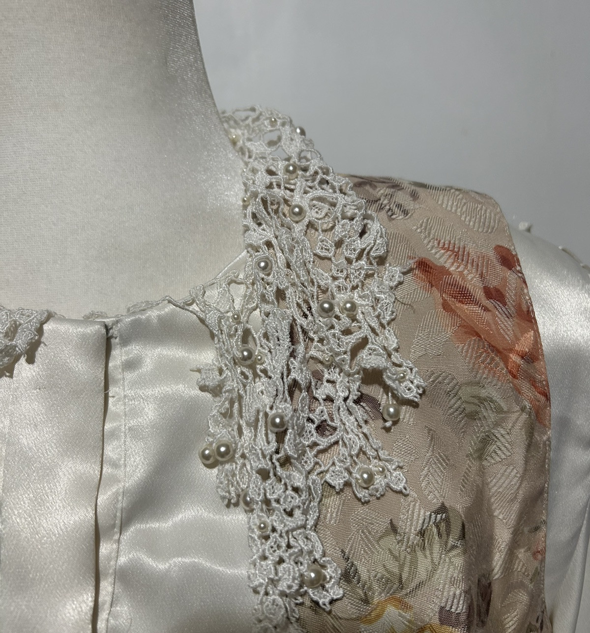 Vintage Dress Womens 6 /Garden Tea Skirt Vest Floral Long Sleeve w Blouse Nilani