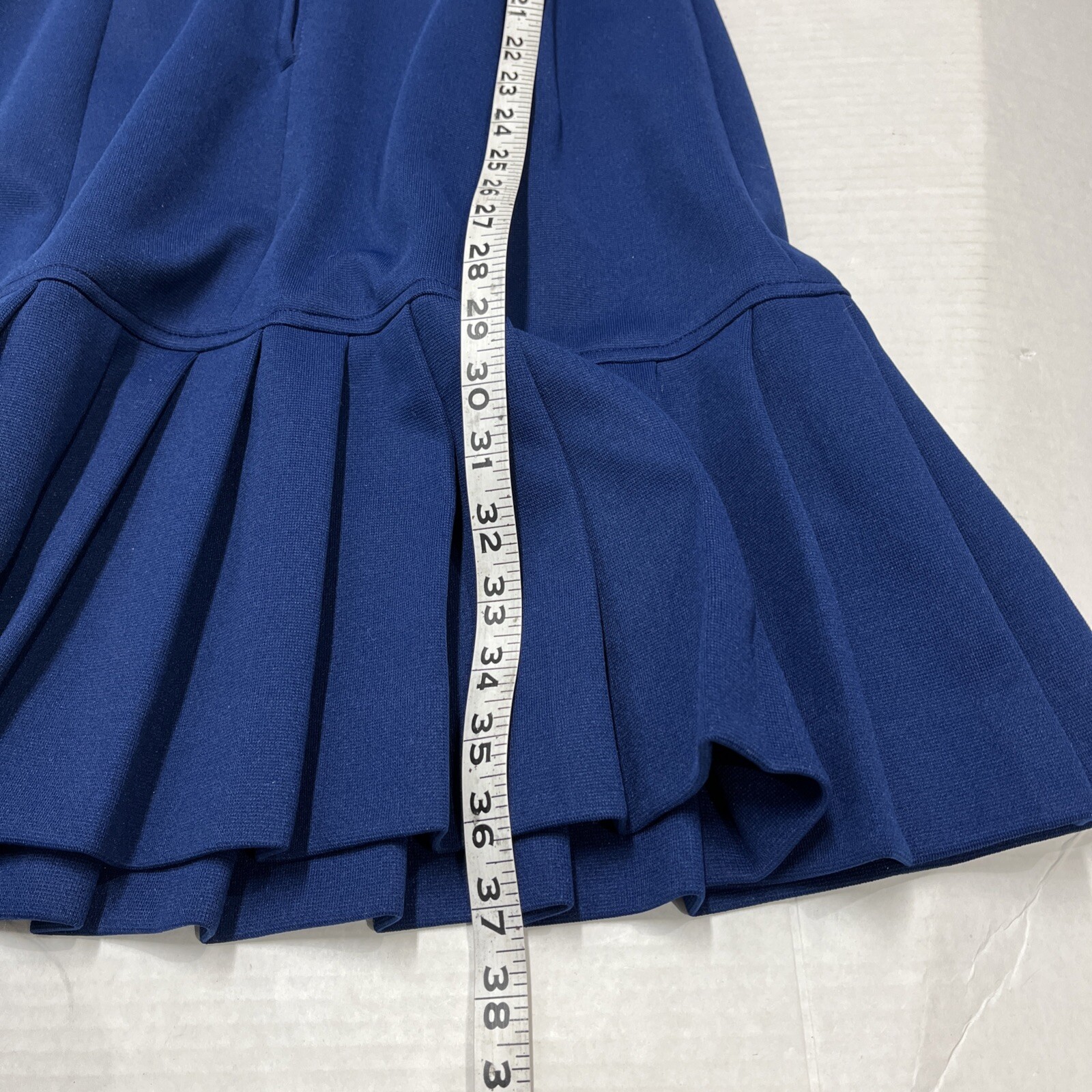 Vintage Joyce Dress Womens 9/10 Blue Pleated Skirt Patriotic 50s Mod Retro USA