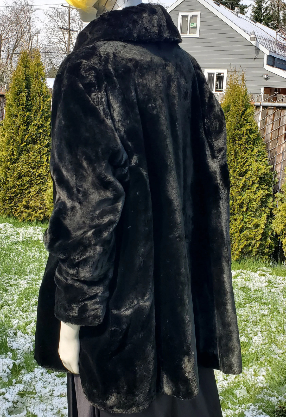 Beautiful Hind & Harrison Hudson Seal Black Dyed Muskrat Flapper Girl Coat 1920s