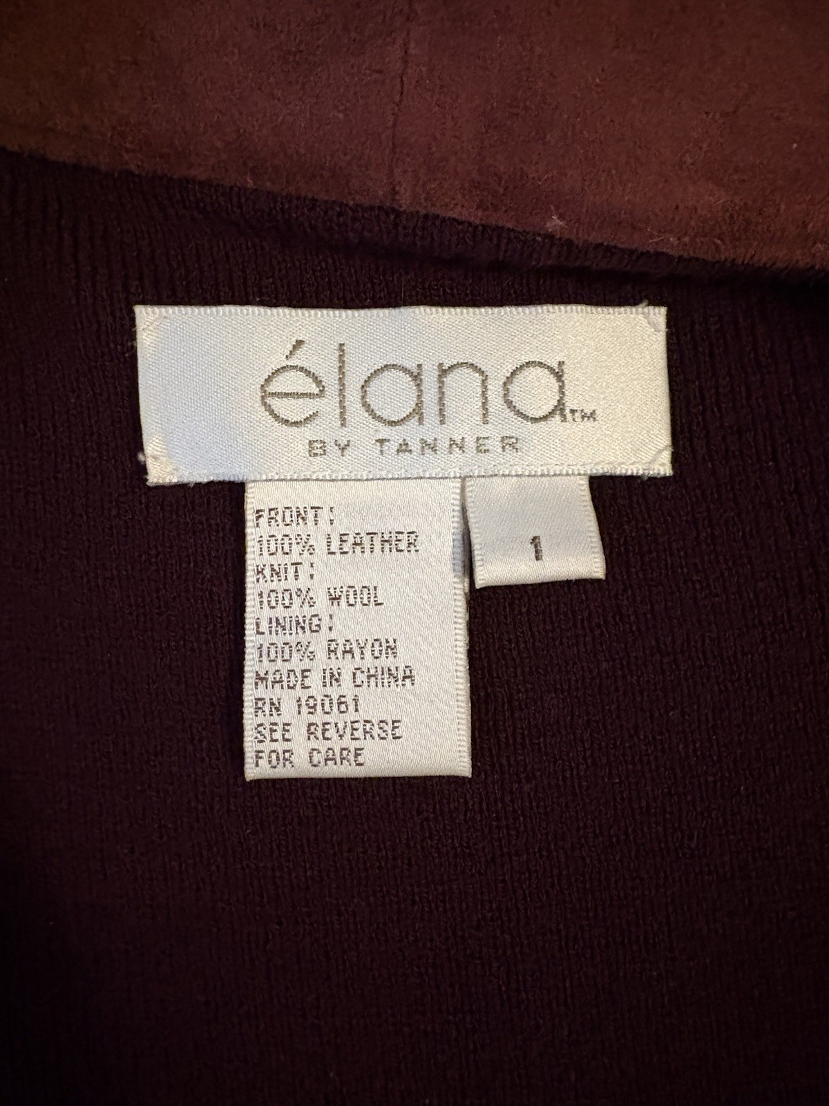 Vintage Elana By Tanner Burgundy 3 Piece Leather And Wool Skirt Set 1X
