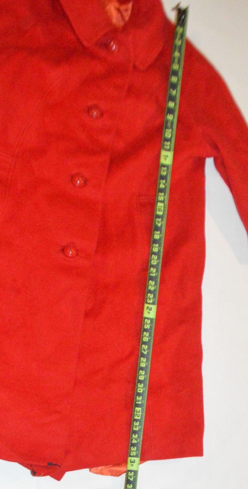 Vintage Red Wool Coat ILGWU Tag Rare AU Label American Union RARE HTF Women 7/8