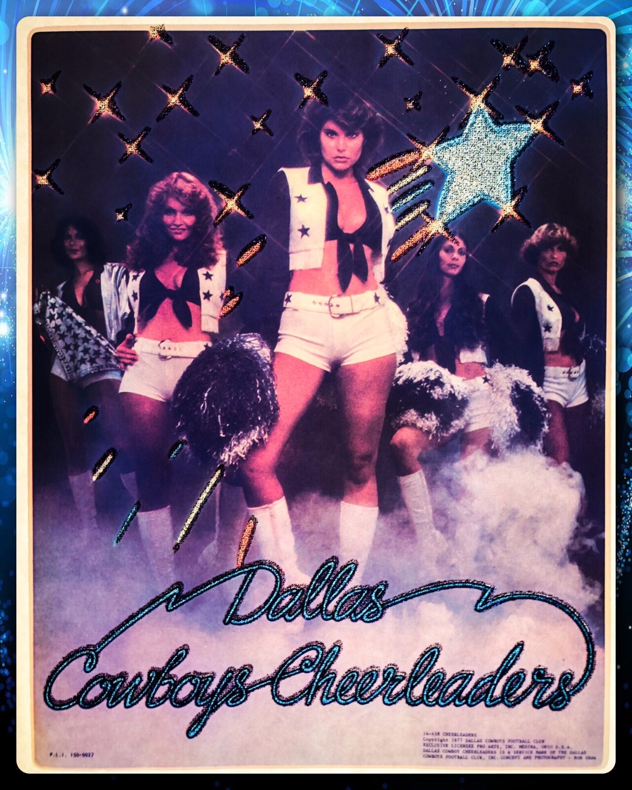 VTG 70s Dallas Cowboys Cheerleader NFL kiss farrah fawcett mego T-Shirt Iron-On