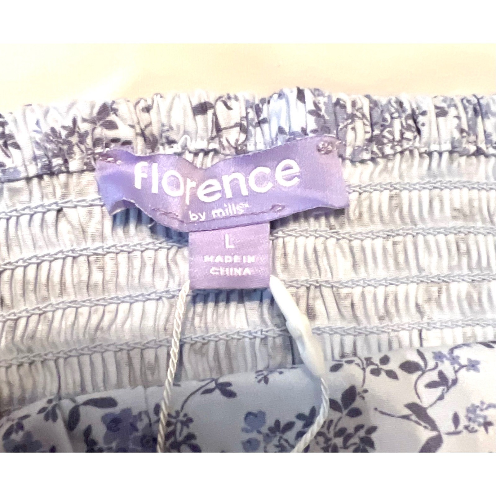 NWT Florence by Mills Blue and White Floral Cottagecore Cropped Corset Top-Large
