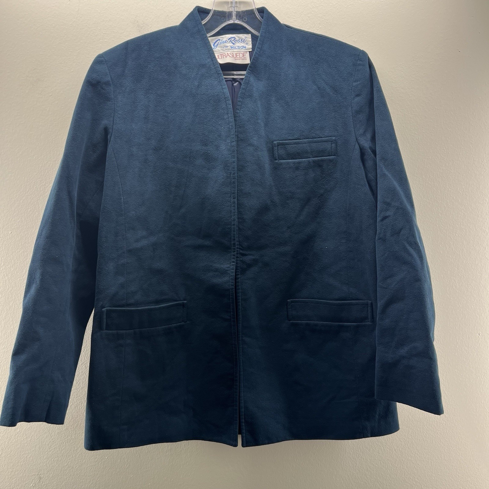 Vintage 70s 80s Gino Rossi for Wilson Ultra Suede Jacket Womens Blue Large READ