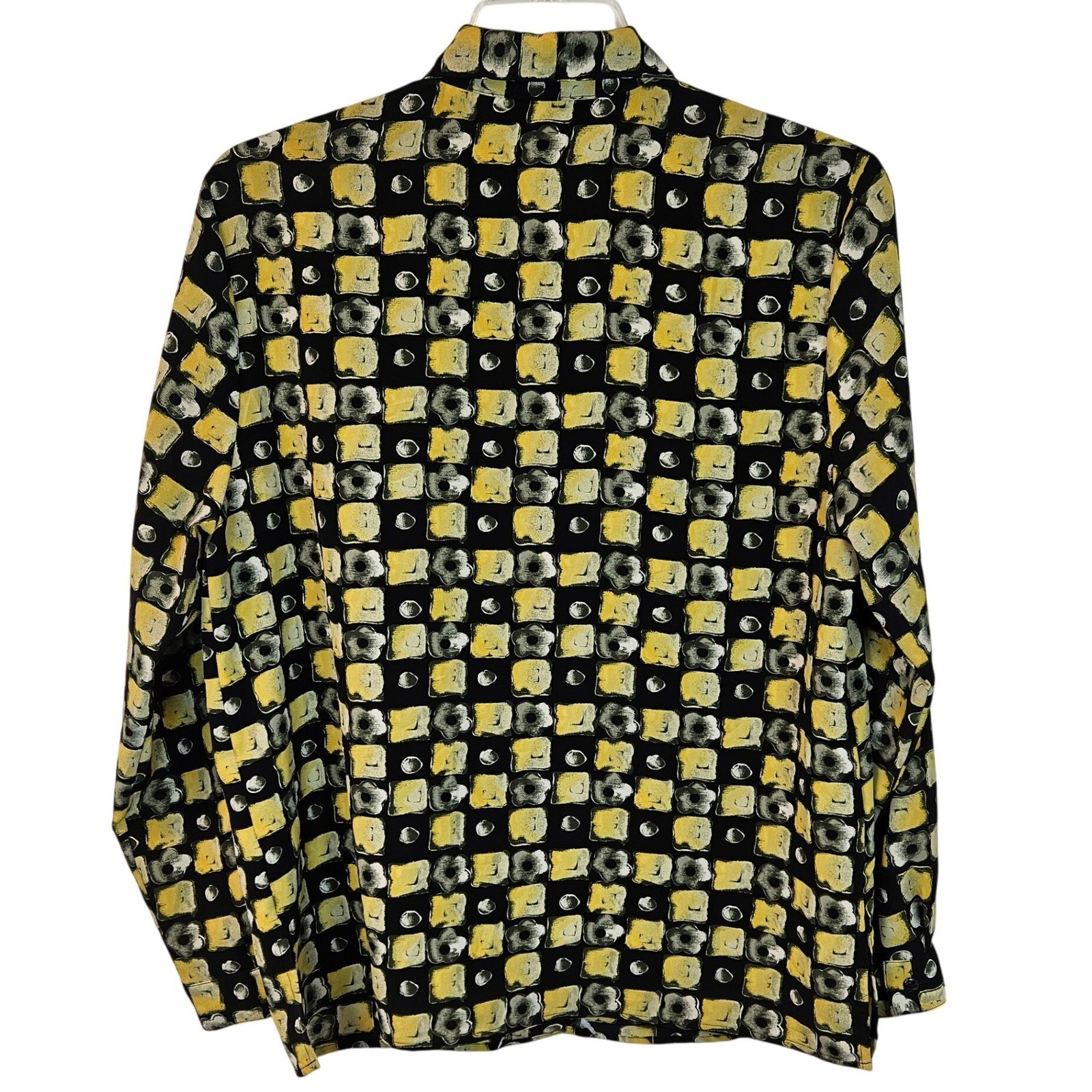 Claudia Richard 14 Blouse Abstract Geometric Floral Whimsigoth Mod 90s VTG