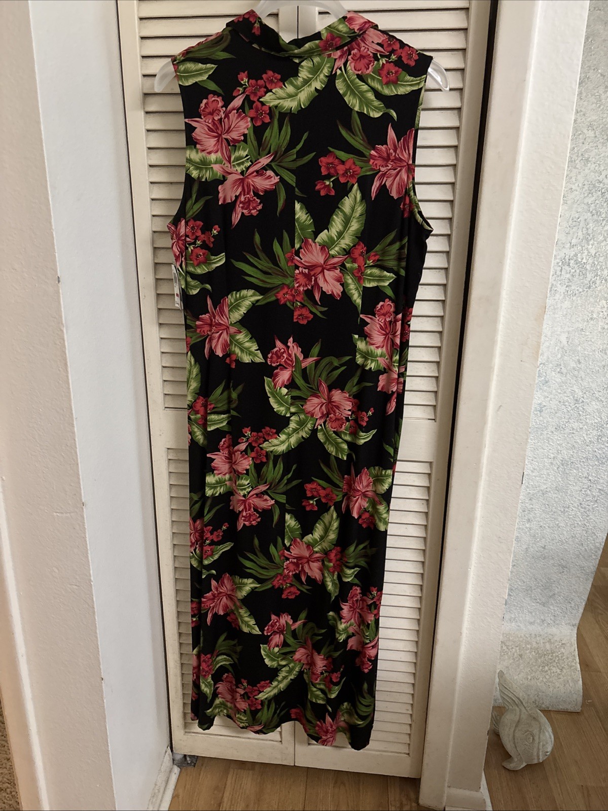 Melissa Harper Black Red Collared Floral Dress 4 Button Size 16 Talla