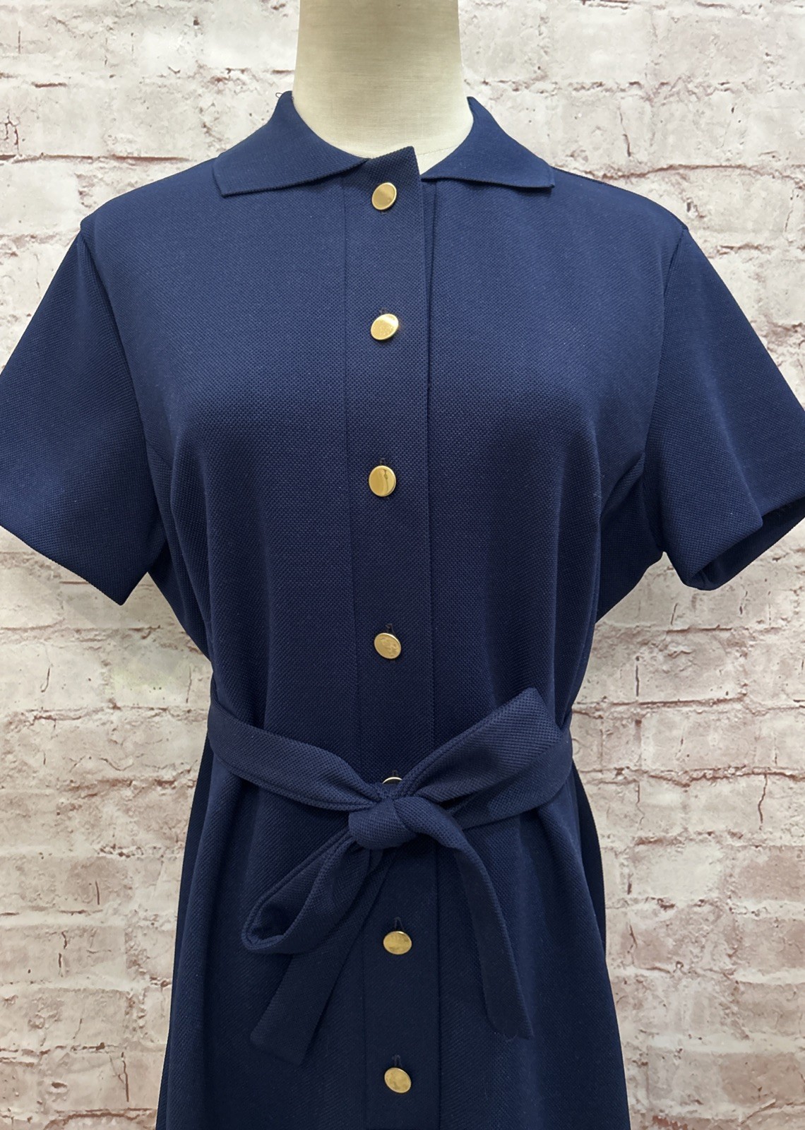 David Crystal Vintage 60s Dark Blue Polo Dress w/ Belt Tennis Mod Preppy Size 18