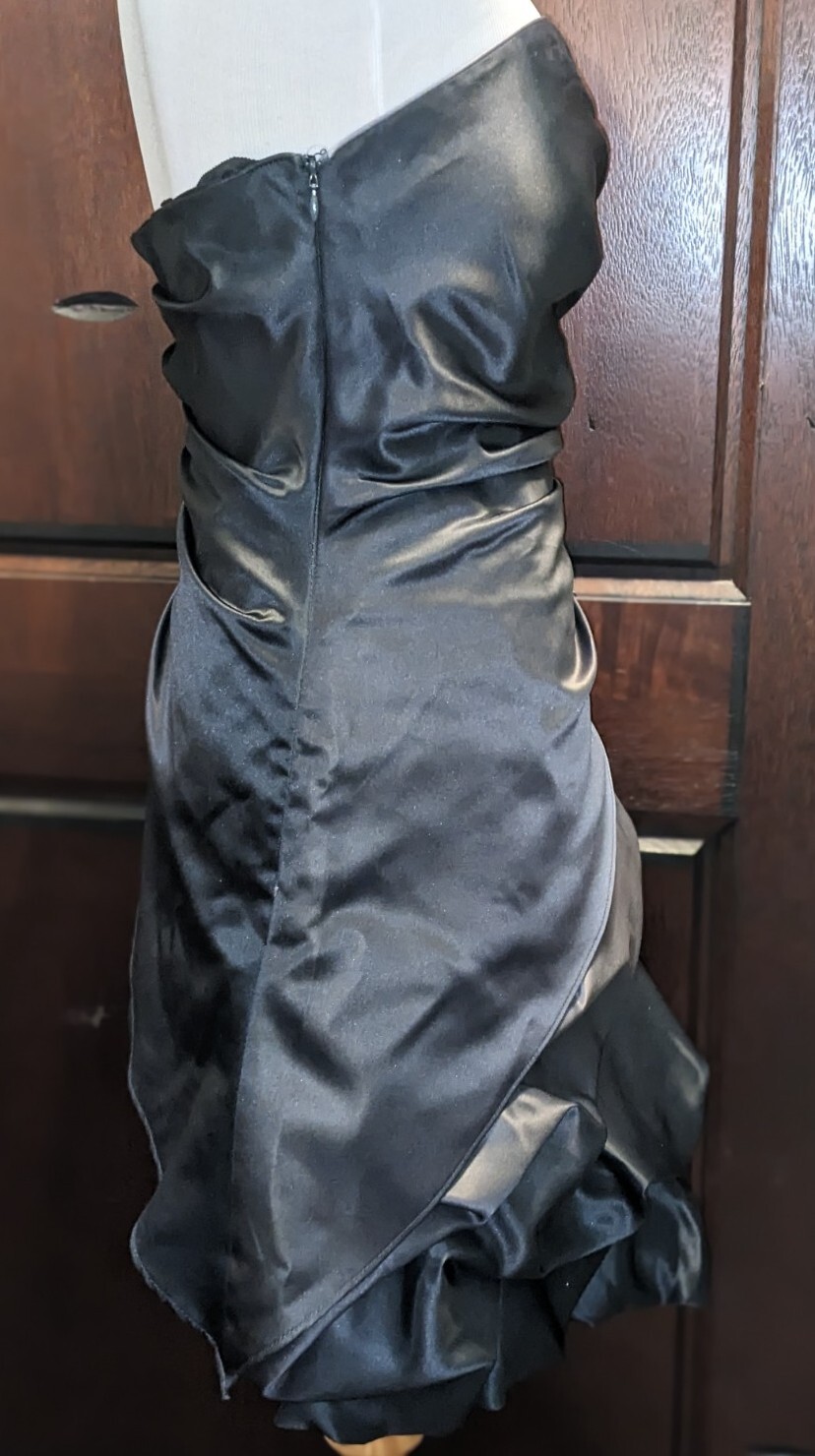 Vintage Onyx Nite Party Prom Formal HOCO Bubble Strapless Dress Black Ombre Sz 6