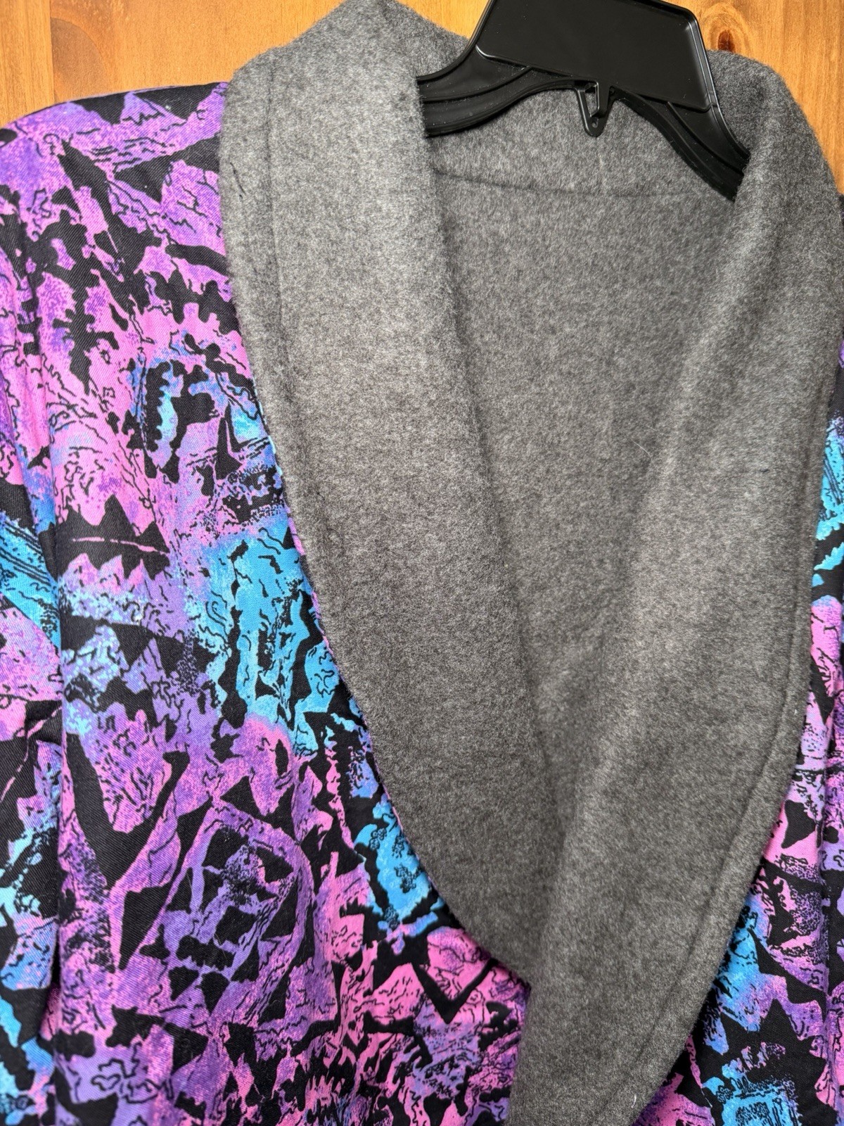 Vintage Handmade Reversible Fleece Jacket. Retro. Multi Colors. Size XL-1XL