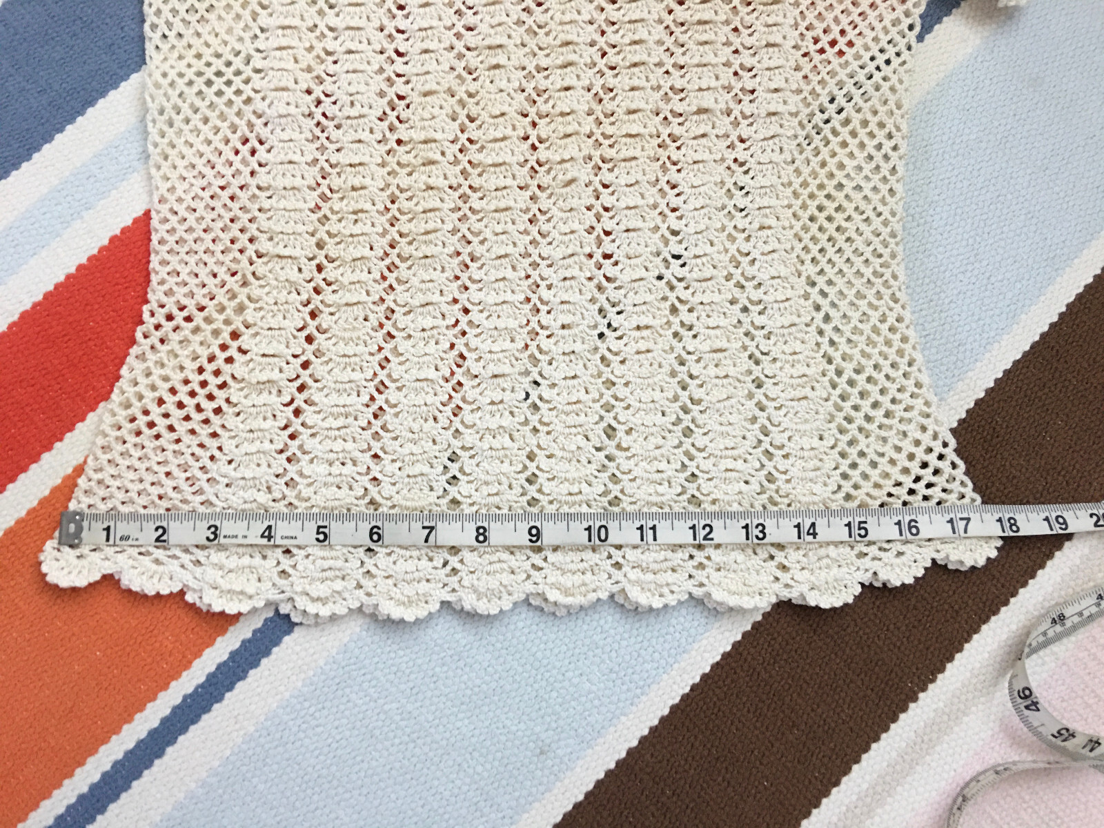 Vintage 60s 70s Cotton Hand Crochet Netting Festival Top Philippines SK Imports