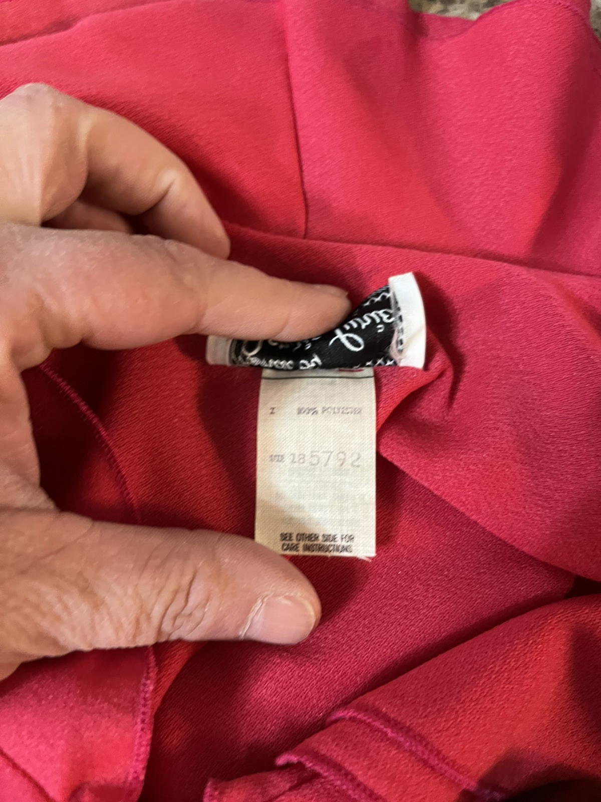 VTG TRENDS BY JERRIE LURIE Flounce Elastic Waist Dress. Tie Large Fuscia Ruffle