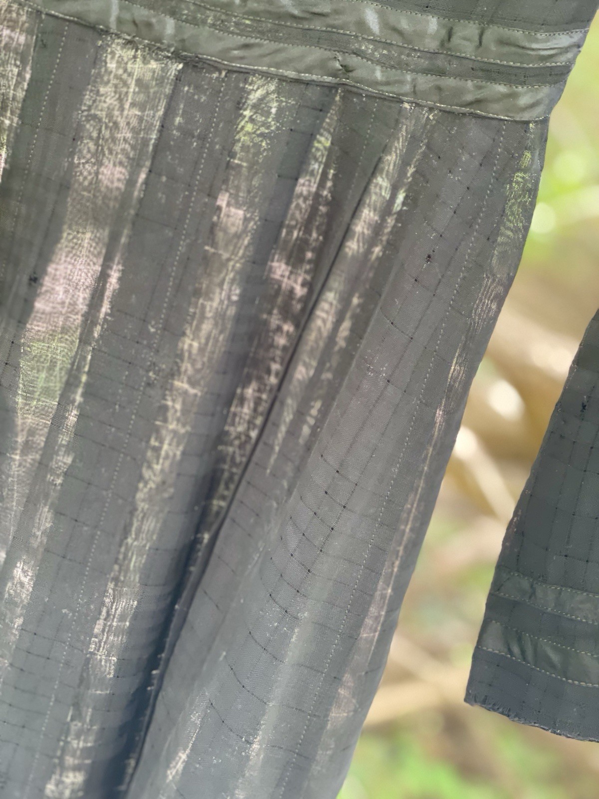 Authentic 1900s Victorian or Edwardian Black mourning dress Lightweight sheer XS