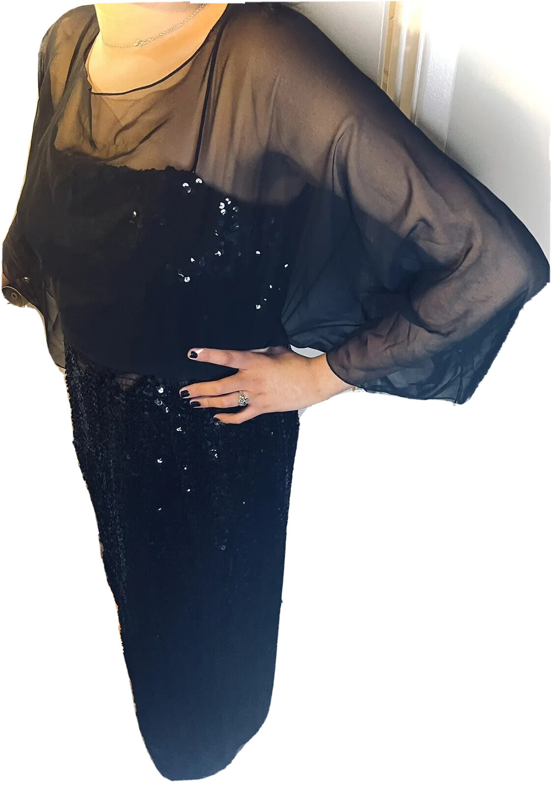 Vintage 60s Jack Bryan “The Graduate” Mrs. Robinson Style Sequin Dress L NWOT