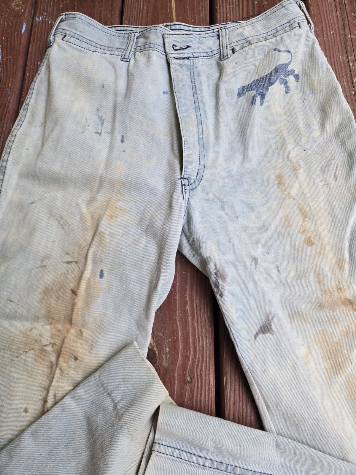 Vintage 1970s Faded Glory Bell Bottom Jeans Women’s Distressed Wildcat Denim