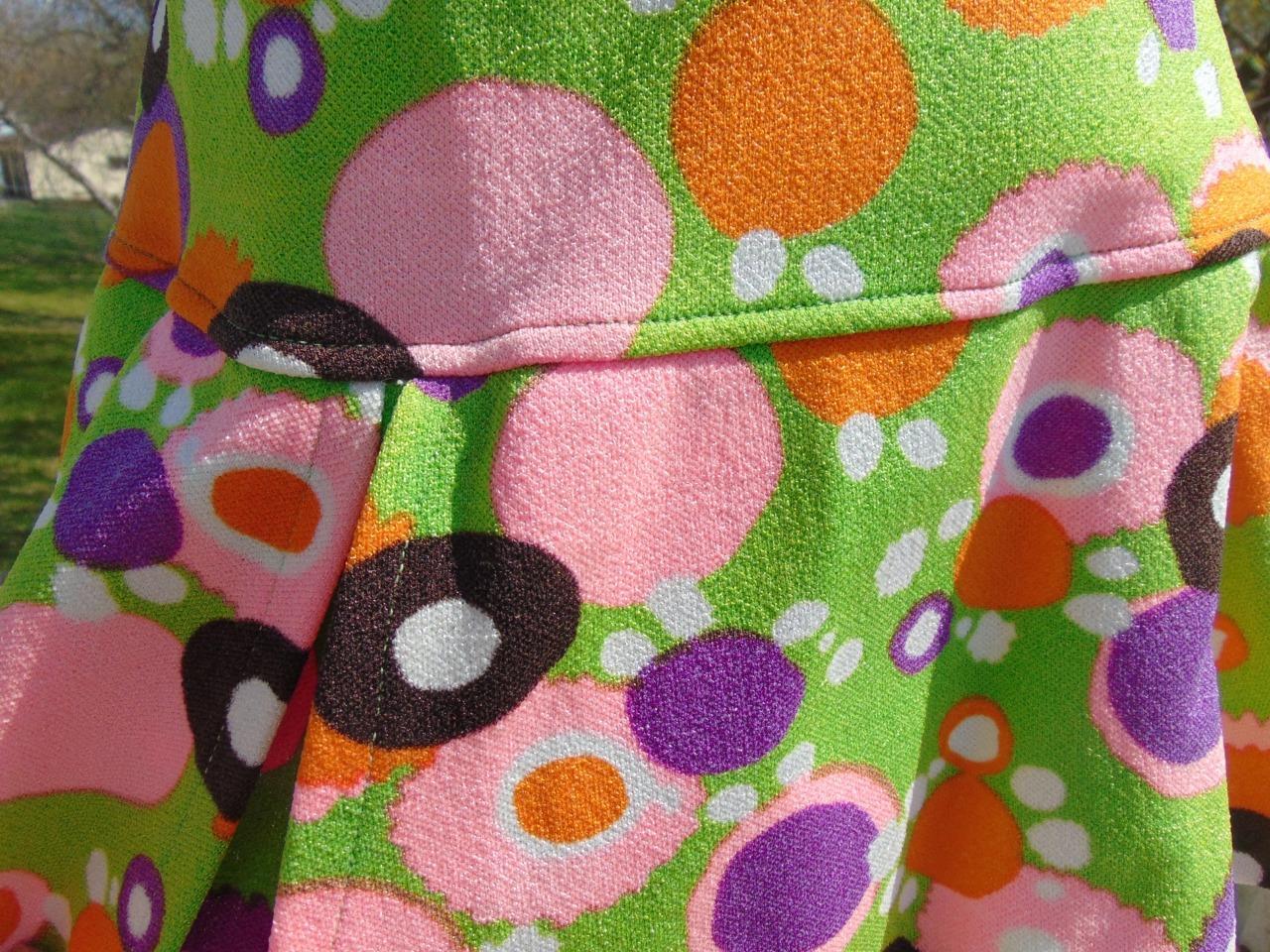VTG 70S MONTGOMERY WARD Lime Green PSYCHEDELIC Skirted Play Suit Swim Suit