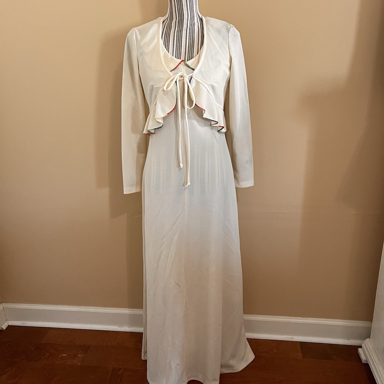 Montgomery Ward Vintage 2 Piece Long Maxi Dress With Jacket Size S