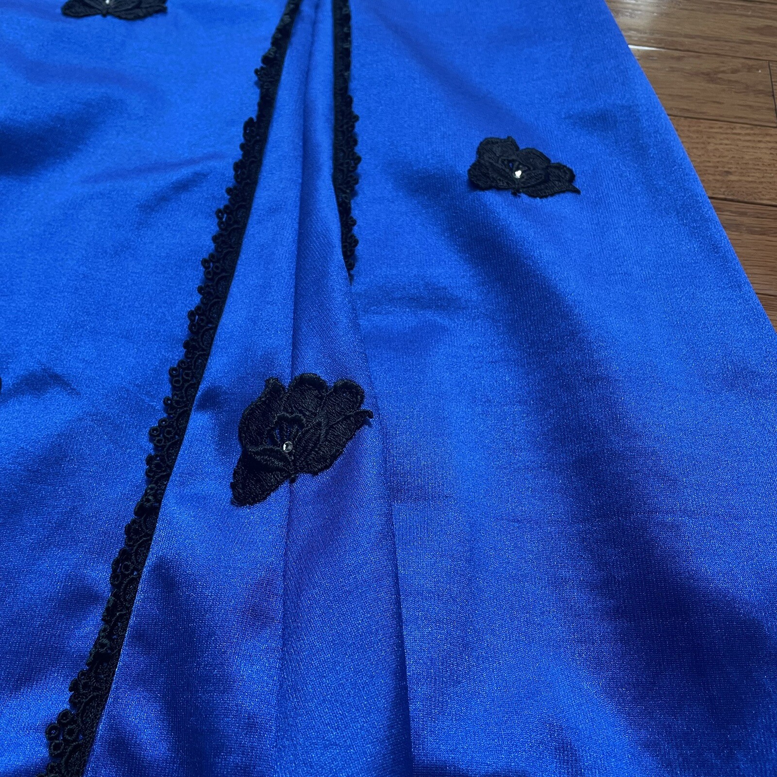 Vintage Cottagecore Prairie Electric Blue Formal Dress Puffy Sleeves XS Petite
