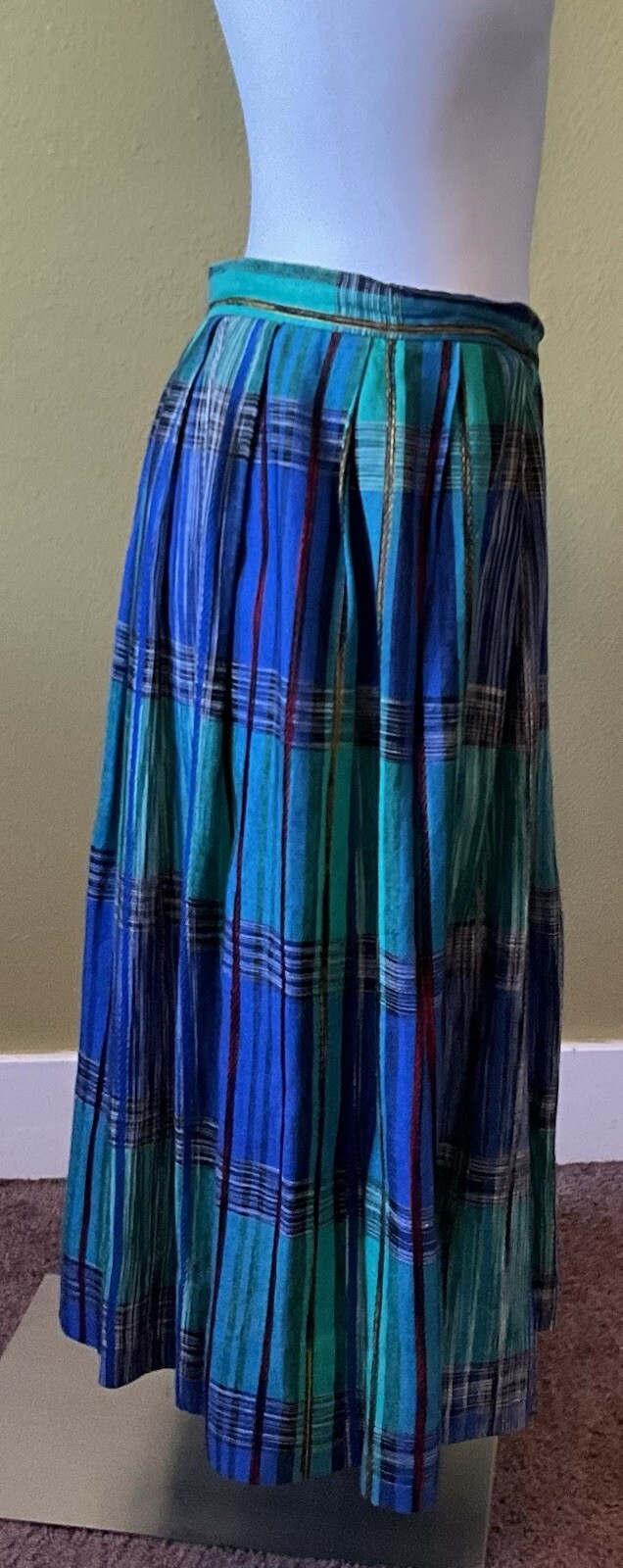 VTG Tica Women’s Pleated Skirt Plaid Size 14 Made in USA Union Tag Preppy