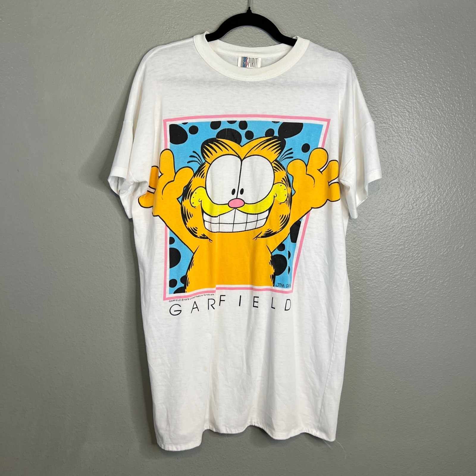 Vintage Garfield Night Shirt Gown Tee T-Shirt OS 1978 Single Stitch Bold Spirit